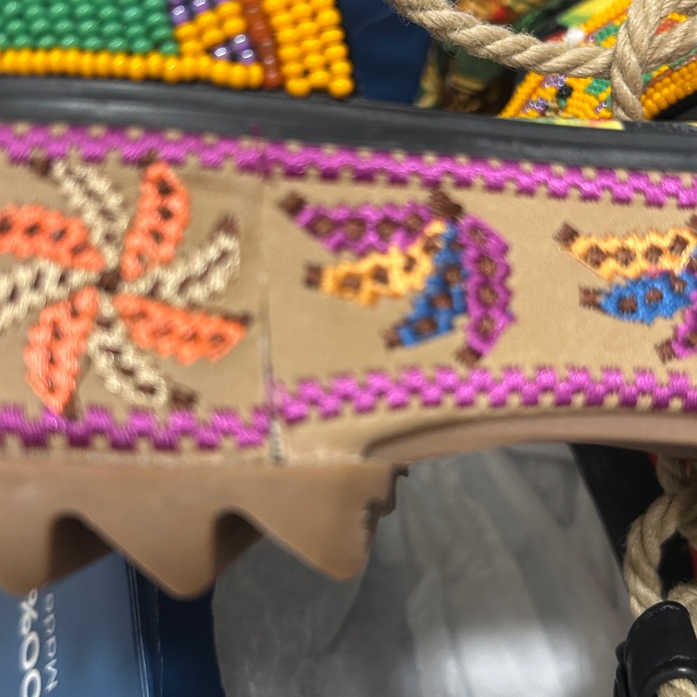 FARM Rio Multicolor Beaded Platform Sandals - Picture 5 of 5
